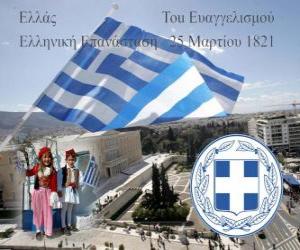 yapboz Yunanistan Bağımsızlık Günü, 25 Mart 1821. Bağımsızlık veya Yunan İhtilali Savaşı